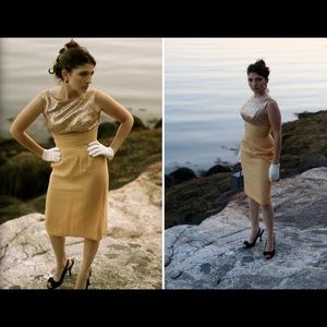 Vintage Gold 50s/60s cocktail dress